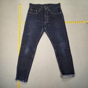 Railcar Jeans Mens Selvedge Slim Tapered Raw Hem Made USA Spike X034 Fits 29x28